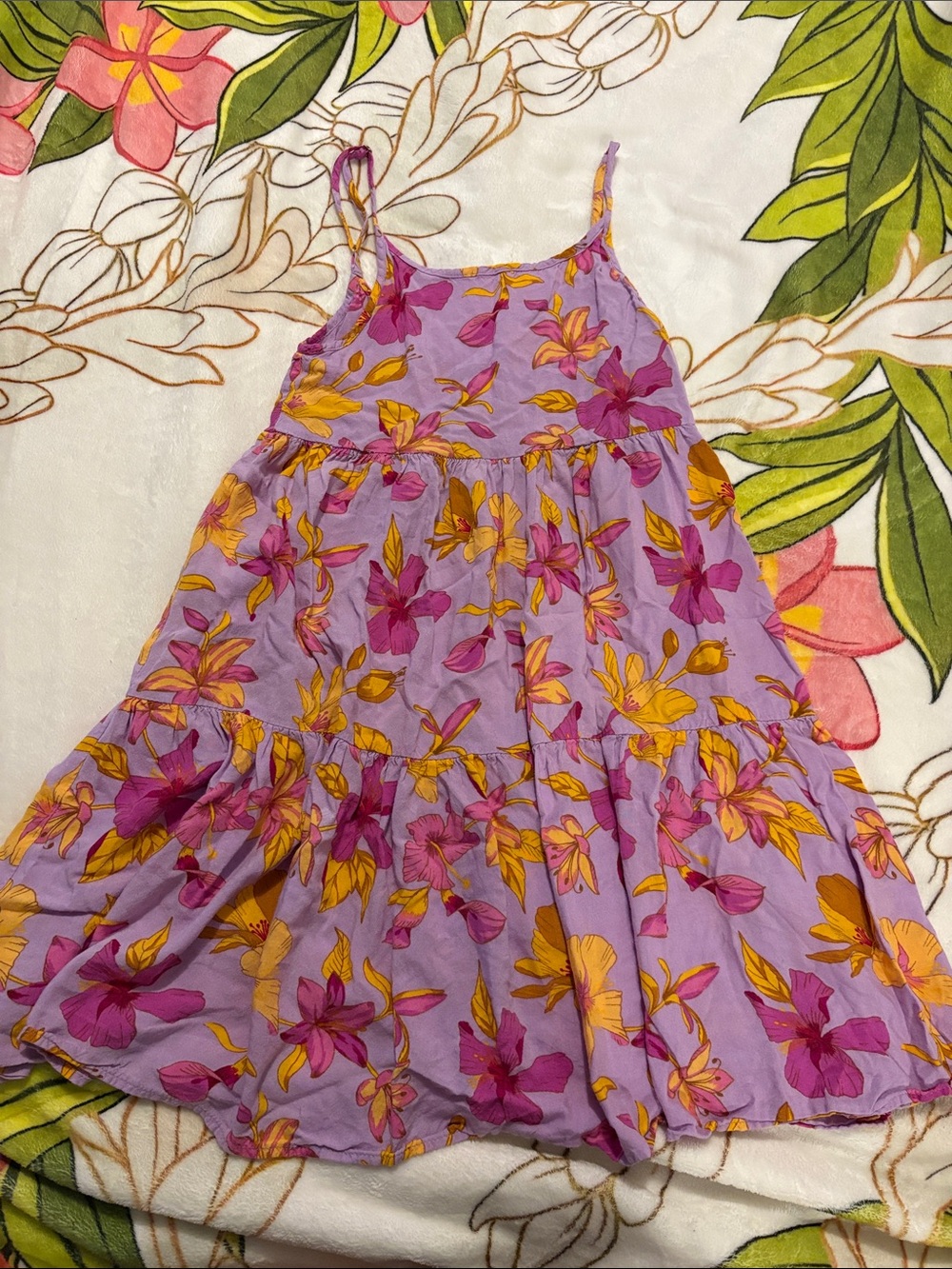 Girls' Floral Lavender Tiered Sundress - Stylish Summer Dress
